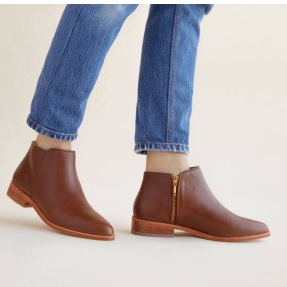 Nisolo Lana Leather Ankle Boots - Size 6, Brown, New